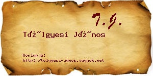 Tölgyesi János névjegykártya