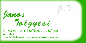 janos tolgyesi business card